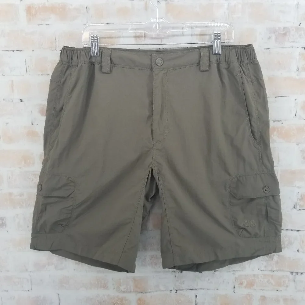 NWT Horizon Peak‎ Cargo Shorts Men's Large Weimaraner Brown 100% Nylon